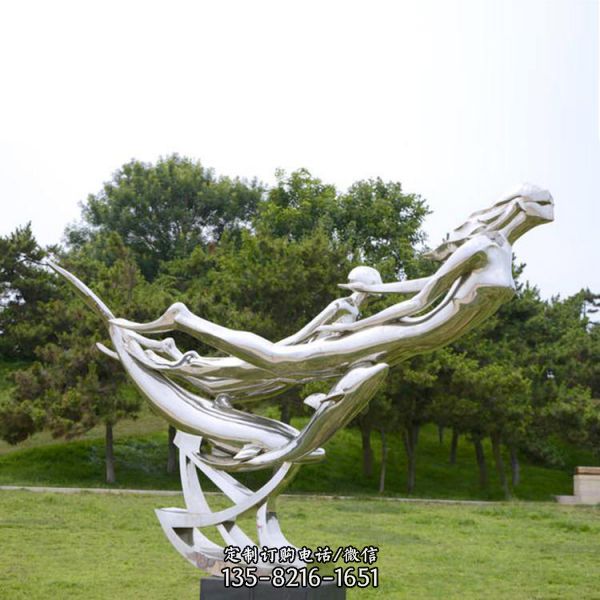 園區(qū)廣場(chǎng)抽象舞者不銹鋼人物雕塑擺件（5）