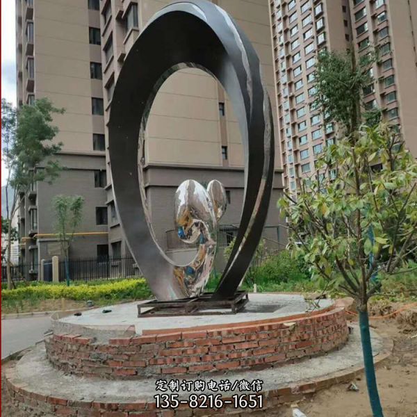 廣場大型戶外不銹鋼創新抽象景觀雕塑（4）