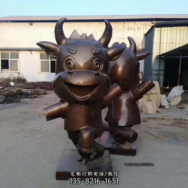 廣場鑄銅人像主題卡通動物園林景觀雕塑（5）