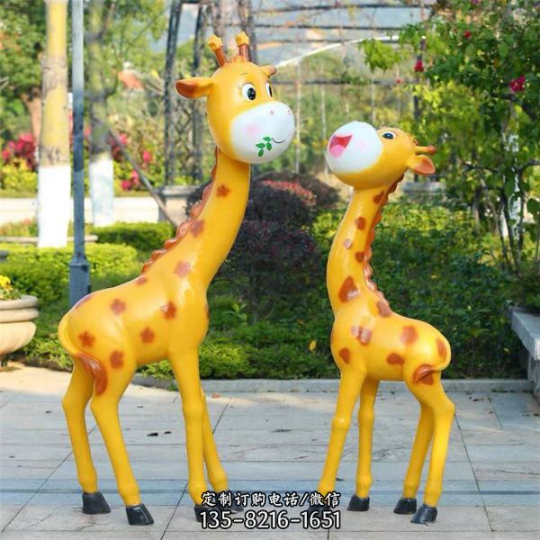 樓盤小區綠地景觀玻璃鋼卡通動物公仔雕塑擺件（4）