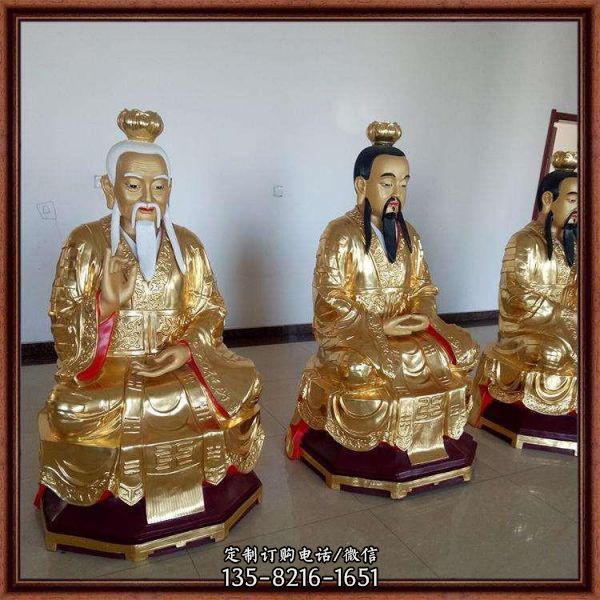 寺廟雕像玻璃鋼漆金彩繪佛像雕塑（3）