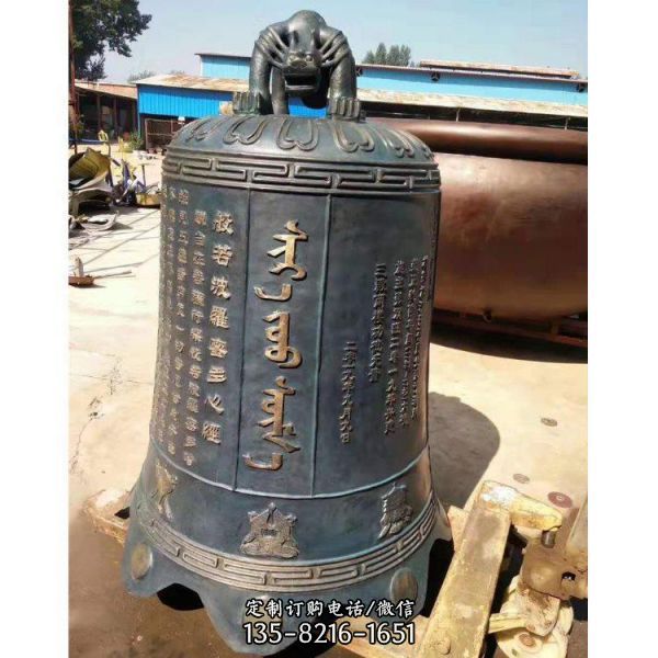 寺廟玻璃鋼仿銅仿古做舊銅鐘雕塑（5）
