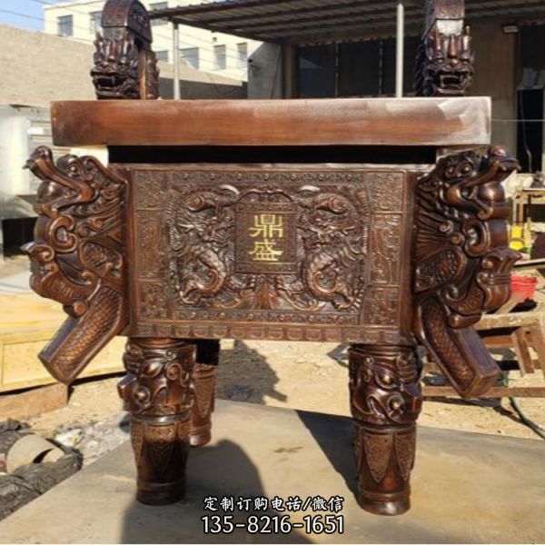 做舊仿古 寺廟祈福上香鼎雕塑（2）