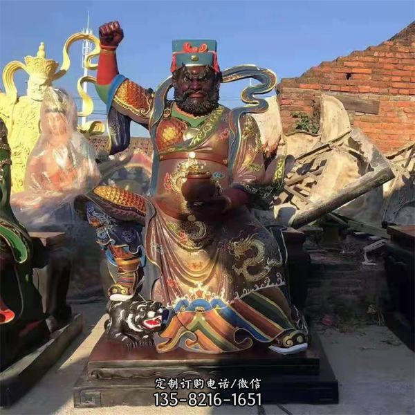 銅雕寺廟大型武財神雕塑