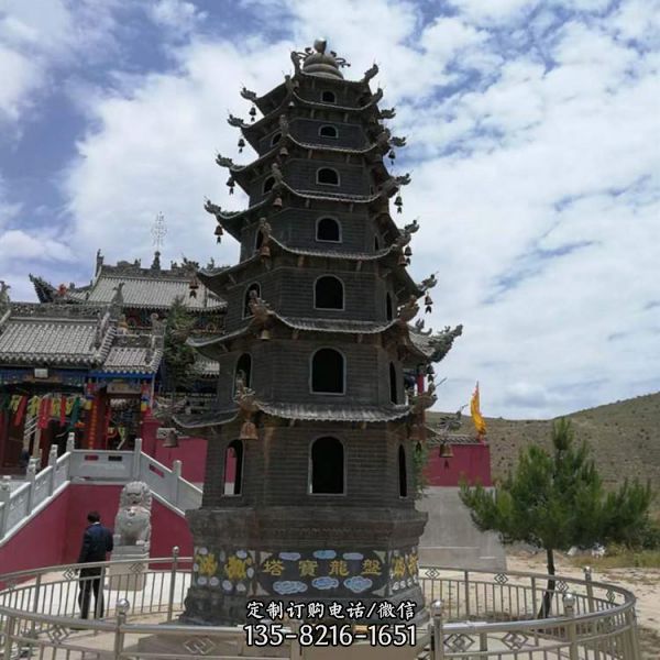 雙層寺廟銅香爐雕塑 三耳三足仿古式銅香爐（4）