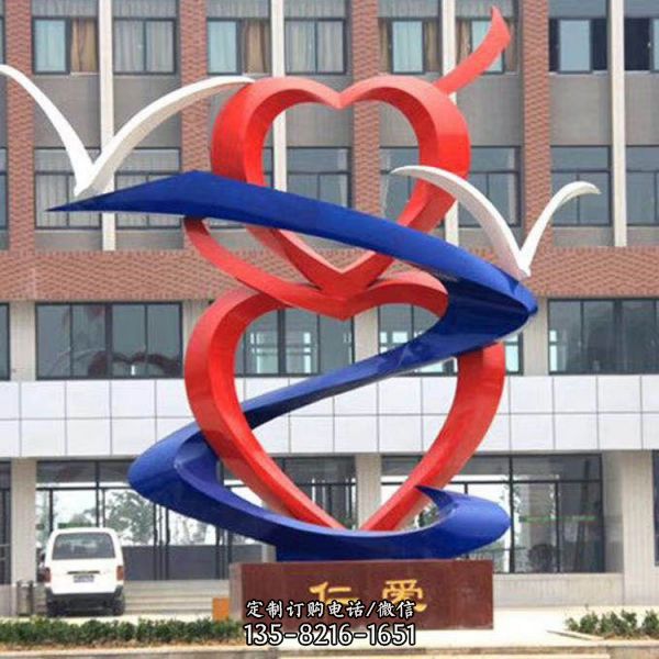 不銹鋼圓形304鋼拉絲拋光戶外景觀雕塑（4）