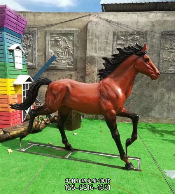 動物園玻璃鋼駿馬雕塑