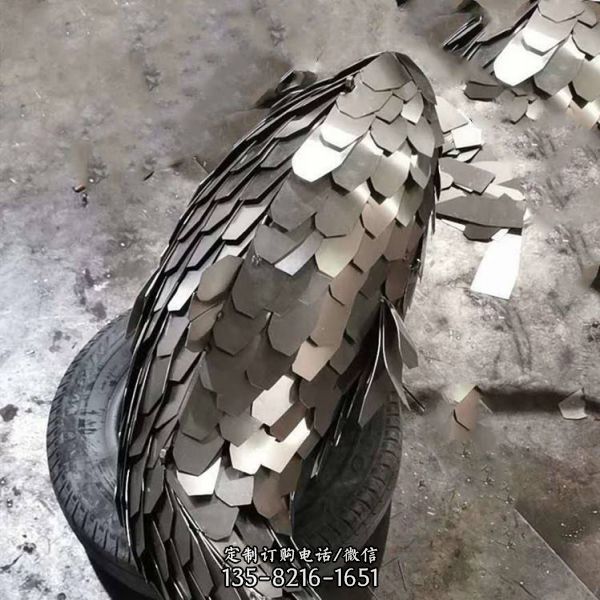 不銹鋼戶外園林景觀抽象魚雕塑