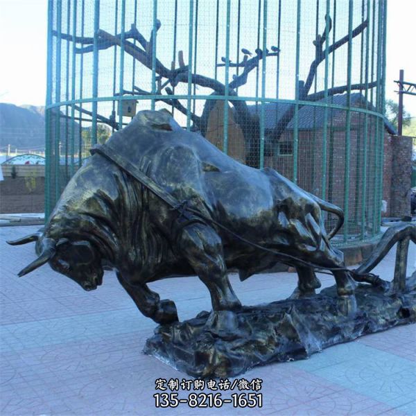 農耕民俗人物開荒牛景觀擺件（1）