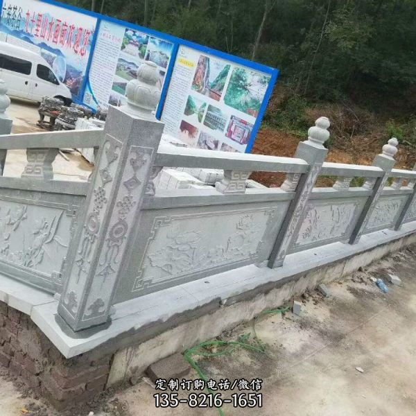 漢白玉浮雕石雕欄桿欄板雕塑（3）