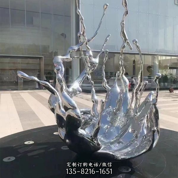 戶外304不銹鋼拋光拉絲廣場創意浪花雕塑