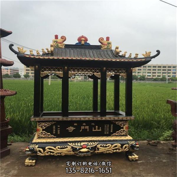 寺廟鑄銅塔爐鑄銅長方形香爐雕塑（2）
