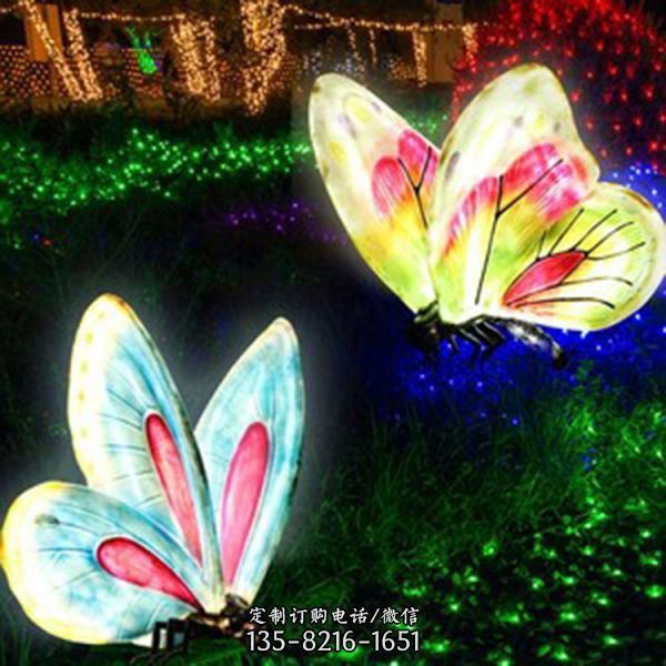 夜晚不銹鋼鏤空照明發光景觀雕塑（1）