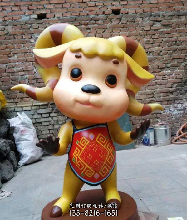 卡通動物豬牛兔龍羊玻璃鋼廣場裝飾擺設（2）