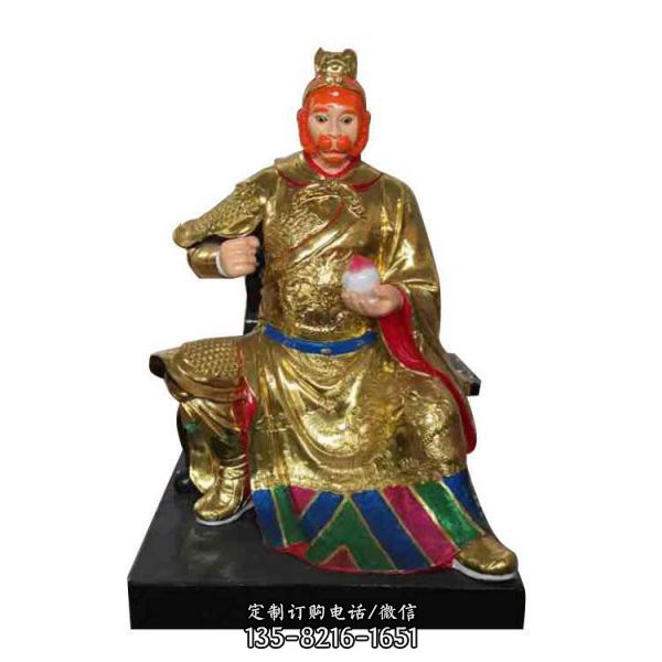 寺廟玻璃鋼彩繪噴金烤漆佛像雕塑（4）