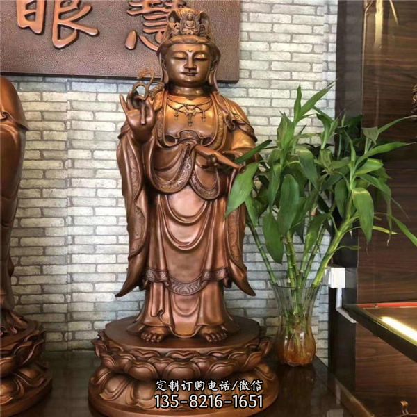 景點(diǎn)寺廟鍛銅浮雕觀音佛像金屬雕塑（1）