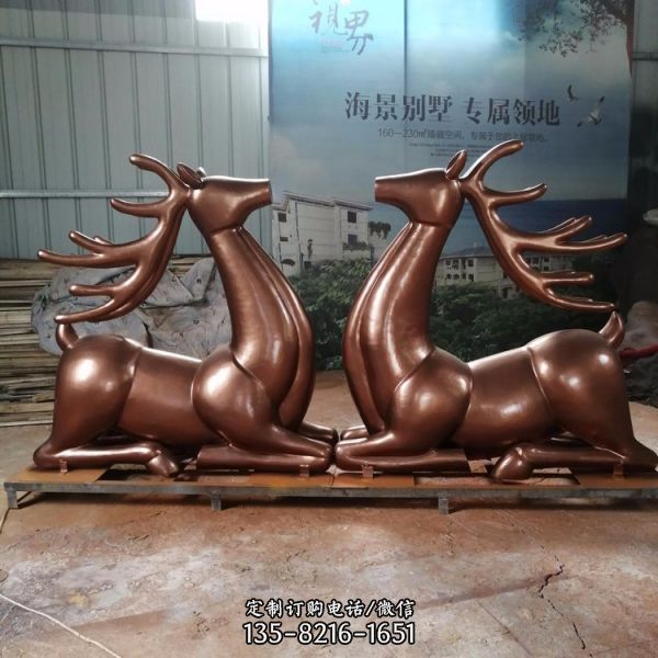 景區(qū)玻璃鋼仿銅創(chuàng)意抽象動(dòng)物景觀雕塑（1）