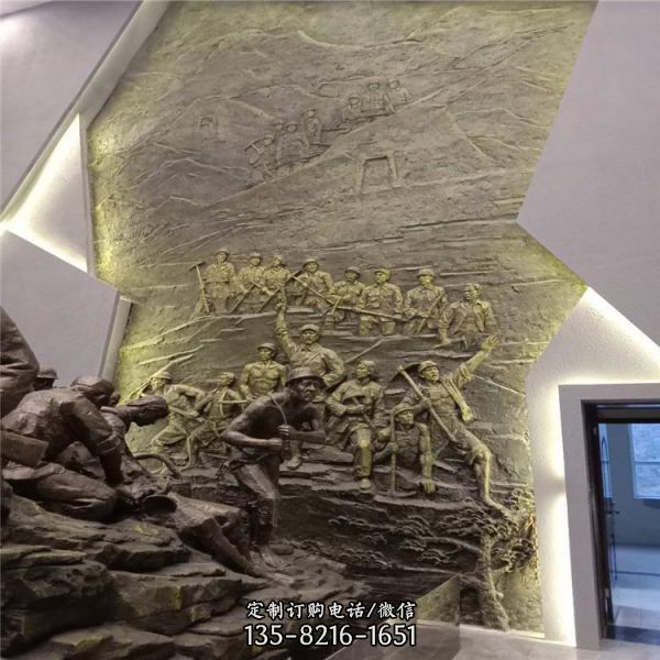 展覽館墻面玻璃鋼浮雕人物背景墻（2）