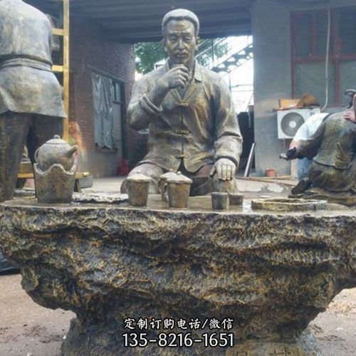大型步行街玻璃鋼仿銅人物雕塑（1）