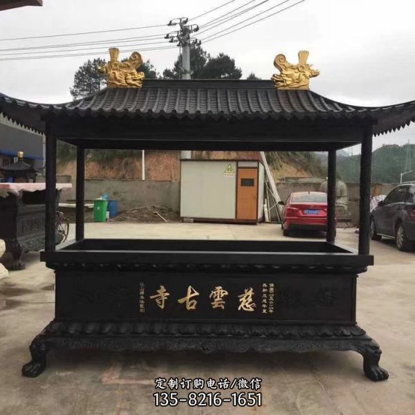 景區(qū)寺院擺放長方形銅香爐（3）