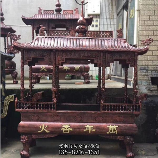 景區(qū)寺院擺放長方形銅香爐（4）