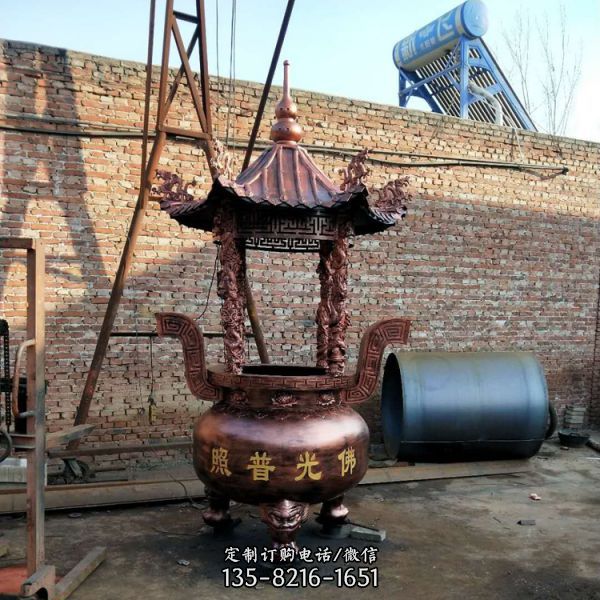 景區(qū)寺院擺放長方形銅香爐（5）