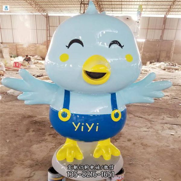 幼兒園玻璃鋼卡通彩繪小雞雕塑擺件