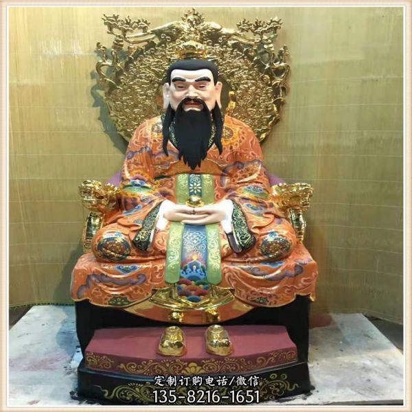 寺廟大型彩繪玻璃鋼三清祖師雕塑（2）