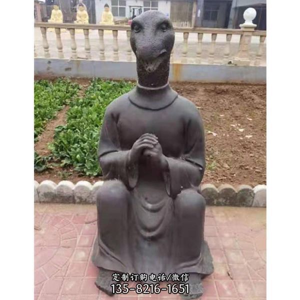 純手工玻璃鋼仿銅戶外園林十二生肖人身獸相雕塑（6）