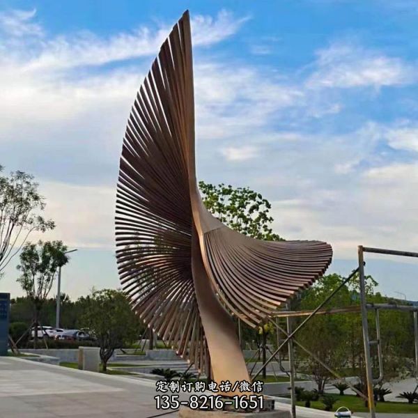 不銹鋼抽象翅膀景區(qū)廣場雕塑（2）