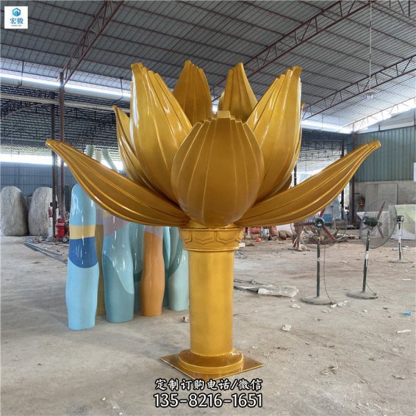 玻璃鋼噴漆蓮花西方人物景觀雕塑（2）