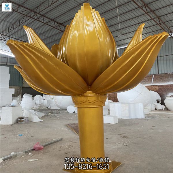 玻璃鋼噴漆蓮花西方人物景觀雕塑（1）