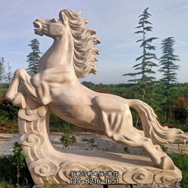 園林大理石雕刻長頸鹿動物景觀 擺件（2）