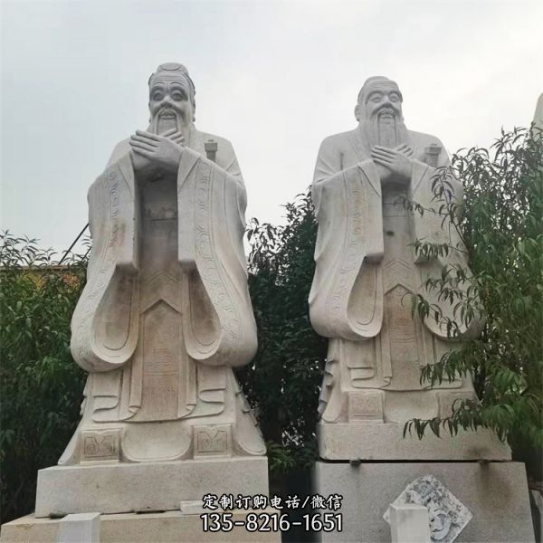 景區(qū)廣場校園花崗巖石雕古代名人人物 雕塑（2）