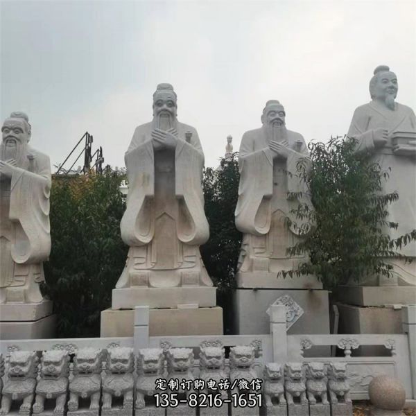景區(qū)廣場校園花崗巖石雕古代名人人物 雕塑（3）