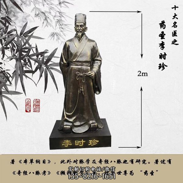 古代名人玻璃鋼仿銅醫院四大名醫雕塑（4）