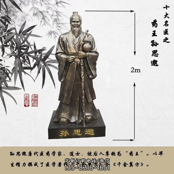 古代名人玻璃鋼仿銅醫院四大名醫雕塑（6）
