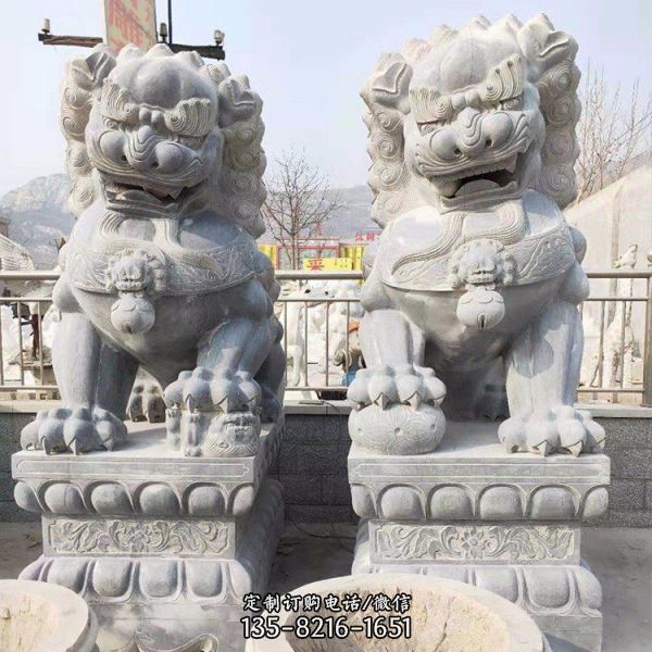園林大理石雕刻獅子動物雕塑（1）
