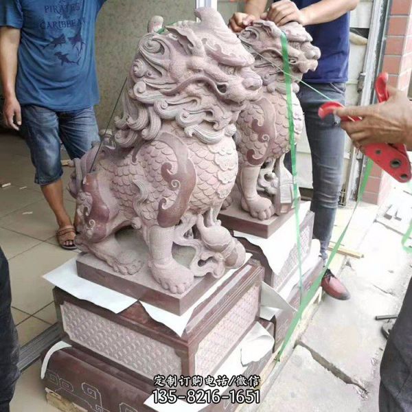 園林大理石雕刻獅子動物雕塑（4）