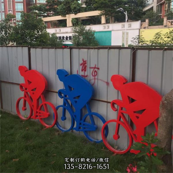 公園不銹鋼剪影體育主題運動人物雕塑（4）