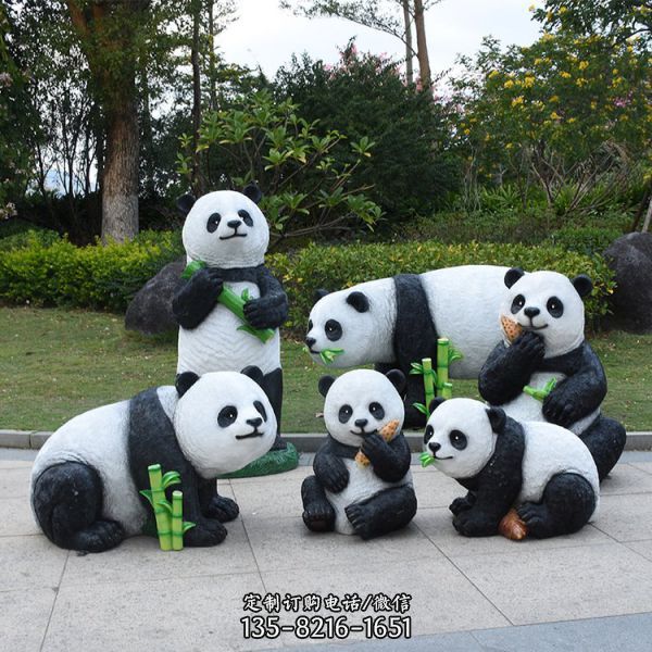 玻璃鋼熊貓，仿真熊貓