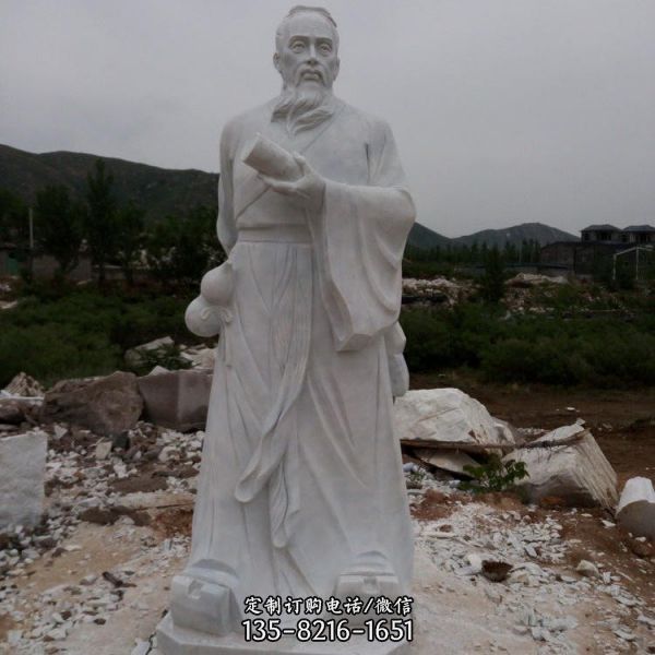 大理石石雕校園古代名人景觀