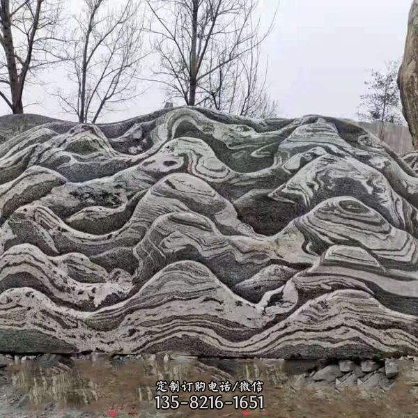 戶外公園大型紋路創意風景石雕塑（2）