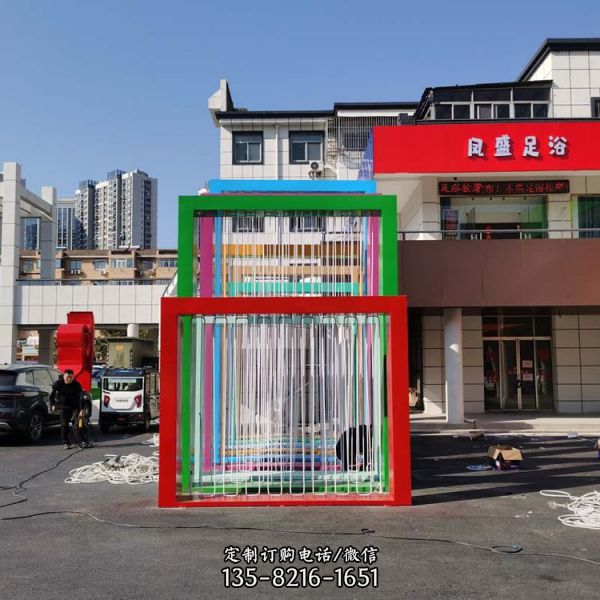 大型不銹鋼雕塑體育廣場(chǎng)發(fā)光彩繪金屬雕塑（4）
