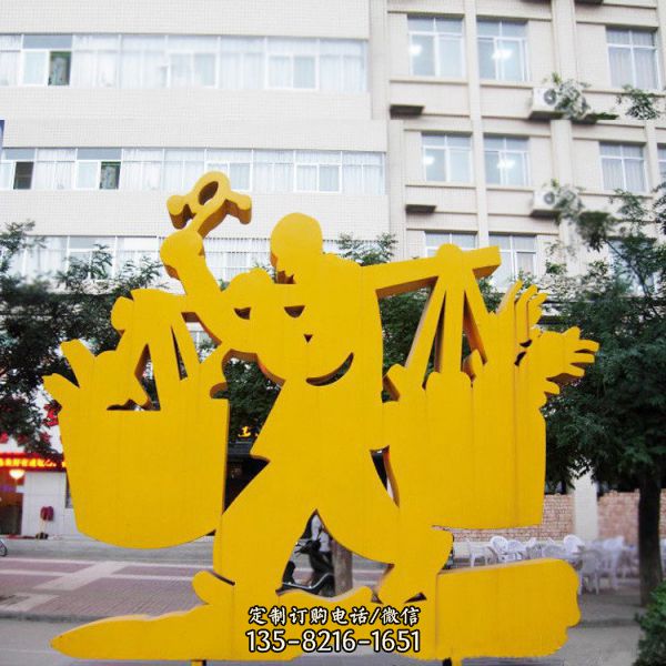 不銹鋼民俗主題人物剪影雕塑 民俗雕塑小品（4）