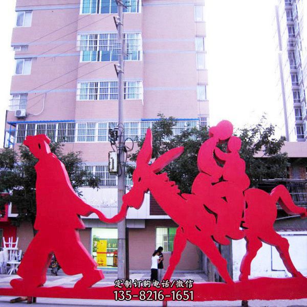 不銹鋼民俗主題人物剪影雕塑 民俗雕塑小品（3）
