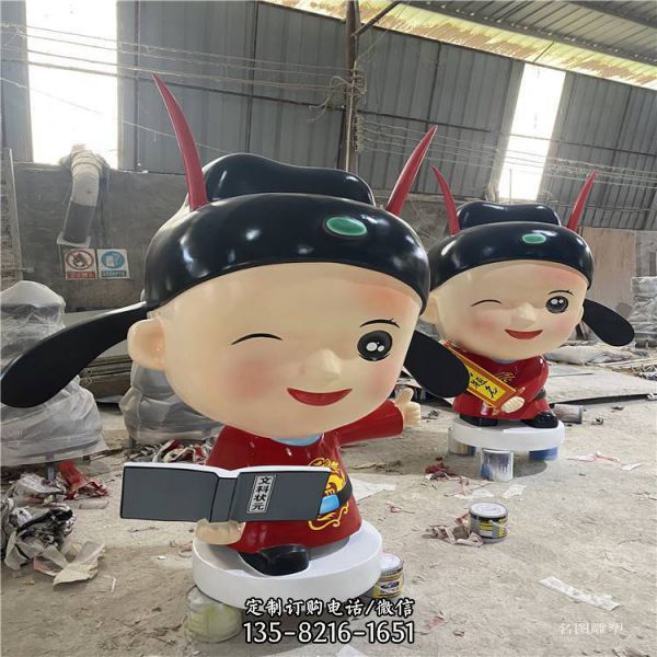 玻璃鋼卡通唱戲人物雕塑（3）