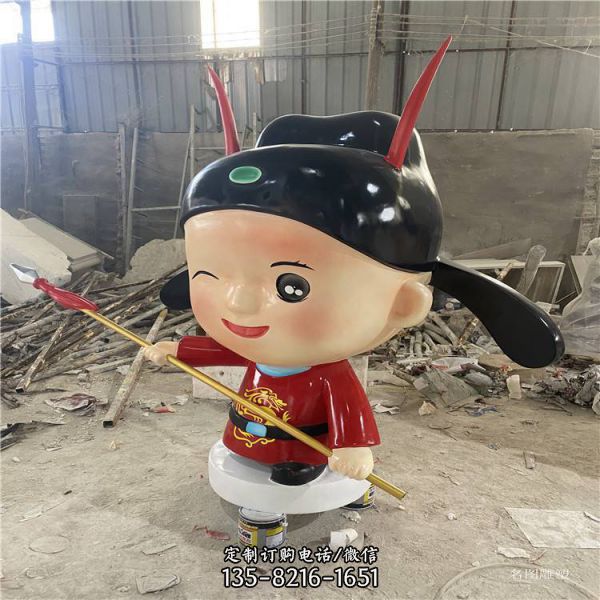 玻璃鋼卡通唱戲人物雕塑（2）