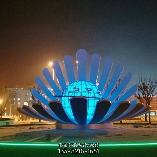 戶外廣場大型不銹鋼鏤空抽象景觀雕塑（2）