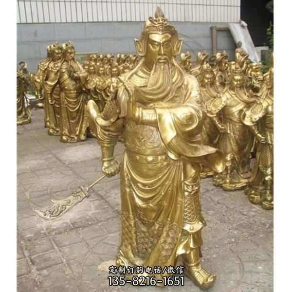關公神像黃銅鑄造關公武財神雕像寺廟供件